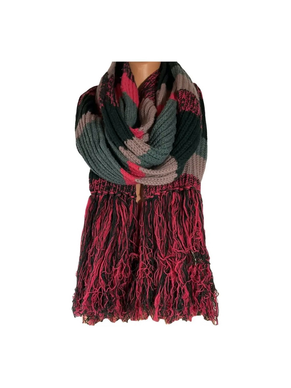 Burberry Multi Knit Multi Color Wool Cashmere Scarf